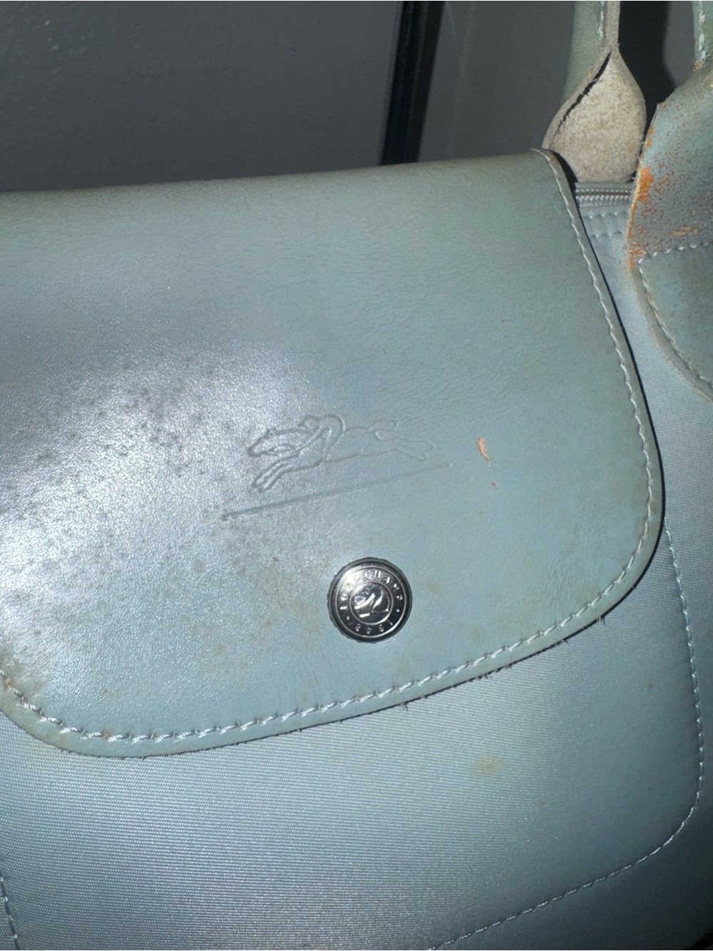 Longchamp Le Pliage Neo large nylon shoulder tote bag baby blue - Picture 3 of 15